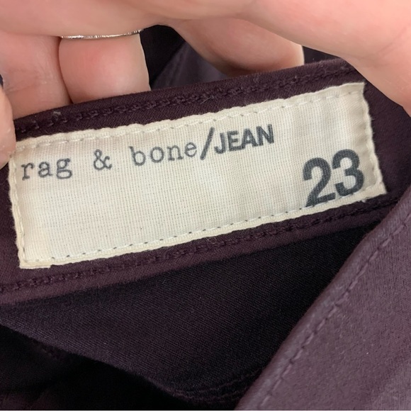 Rag & Bone Jeans Leggings Coated Womens 23 Wine Skinny Burgundy Waxed Denim - Picture 3 of 13